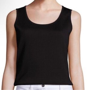 St. John Basics Santana Knit Scoop Neck Black Tank SzM